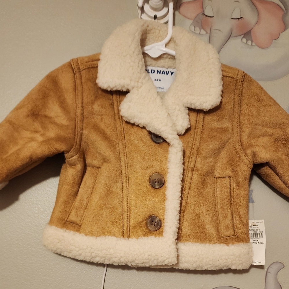 Old Navy UNISEX Tan/Brown  Sherpa-Lined Jacket/Coat NWT NEVER WORN